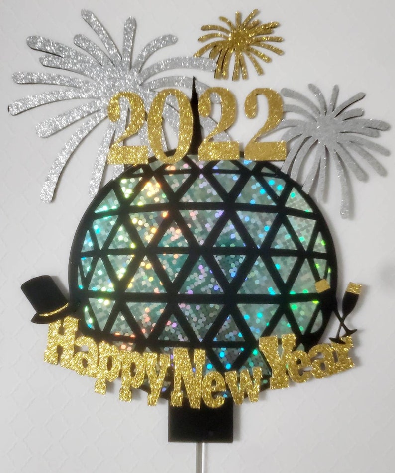 Happy New Years Ball 2023 Cake Topper - Happy New Year Cake Topper - New Years Party Decorations -2023 New Years Eve - New Years Decor 