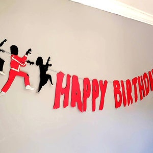 Thriller &quot;Michael Jackson&quot; Inspired Theme Banner, Zombie Halloween Decor, Happy Birthday Banner, Halloween Decorations, Zombie Party