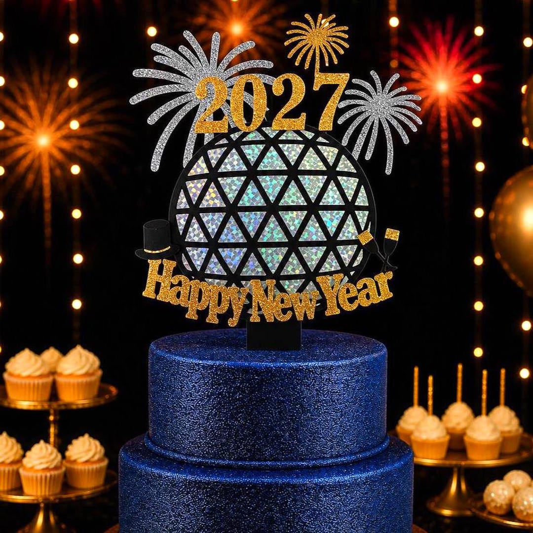 Happy New Year 2027 Decoration Cake Topper - NYC Balldrop New Years Eve