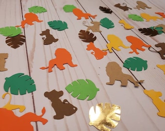 Lion King Confetti, Simba Party Decoration, Gold Leaf Accents