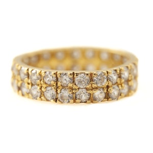 Stunning Vintage Double Row Diamond Eternity Ring in 22k Gold