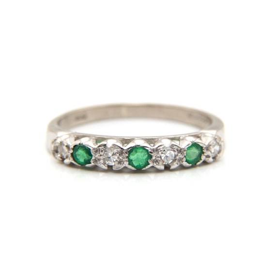 Emerald diamond ring, emerald eternity ring, emera
