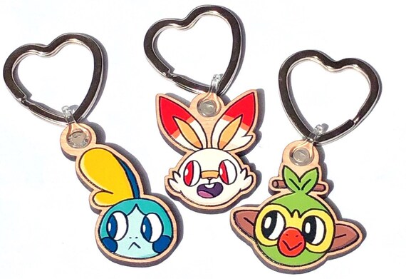 Sword And Shield Pokemon Galar Starters Keyrings Sobble Scorbunny Grookey