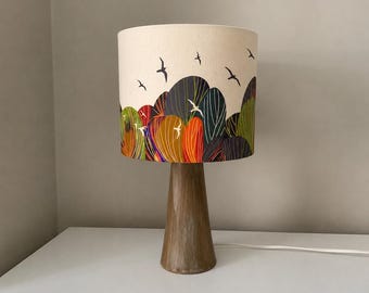 Handmade Ceramic-Style Clay Table Lamp with Organic Cotton Lampshade – Cromarty Firth Inspired Design