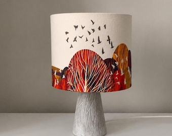Handmade Ceramic-Style Clay Table Lamp with Organic Cotton Lampshade – Cromarty Firth Inspired Design
