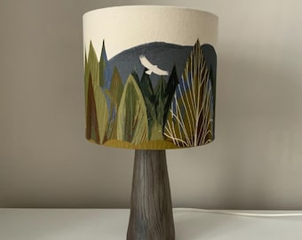 Handmade Ceramic-Style Clay Table Lamp with Organic Cotton Lampshade – Cromarty Firth Inspired Design