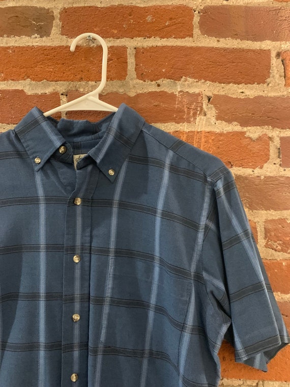 Vintage "Sears Roebuck" Blue Plaid Button Down Sho