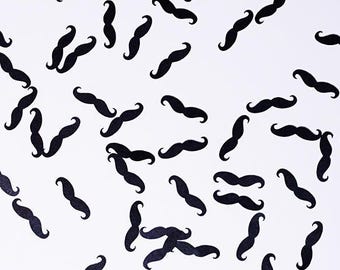 Mustache Confetti - Black, Gold, Silver // Baby Boy Shower Decoration // Little Man Baby Shower