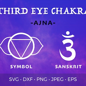 Third Eye Chakra SVG: Ajna Symbol, Sanskrit (Digital Download)