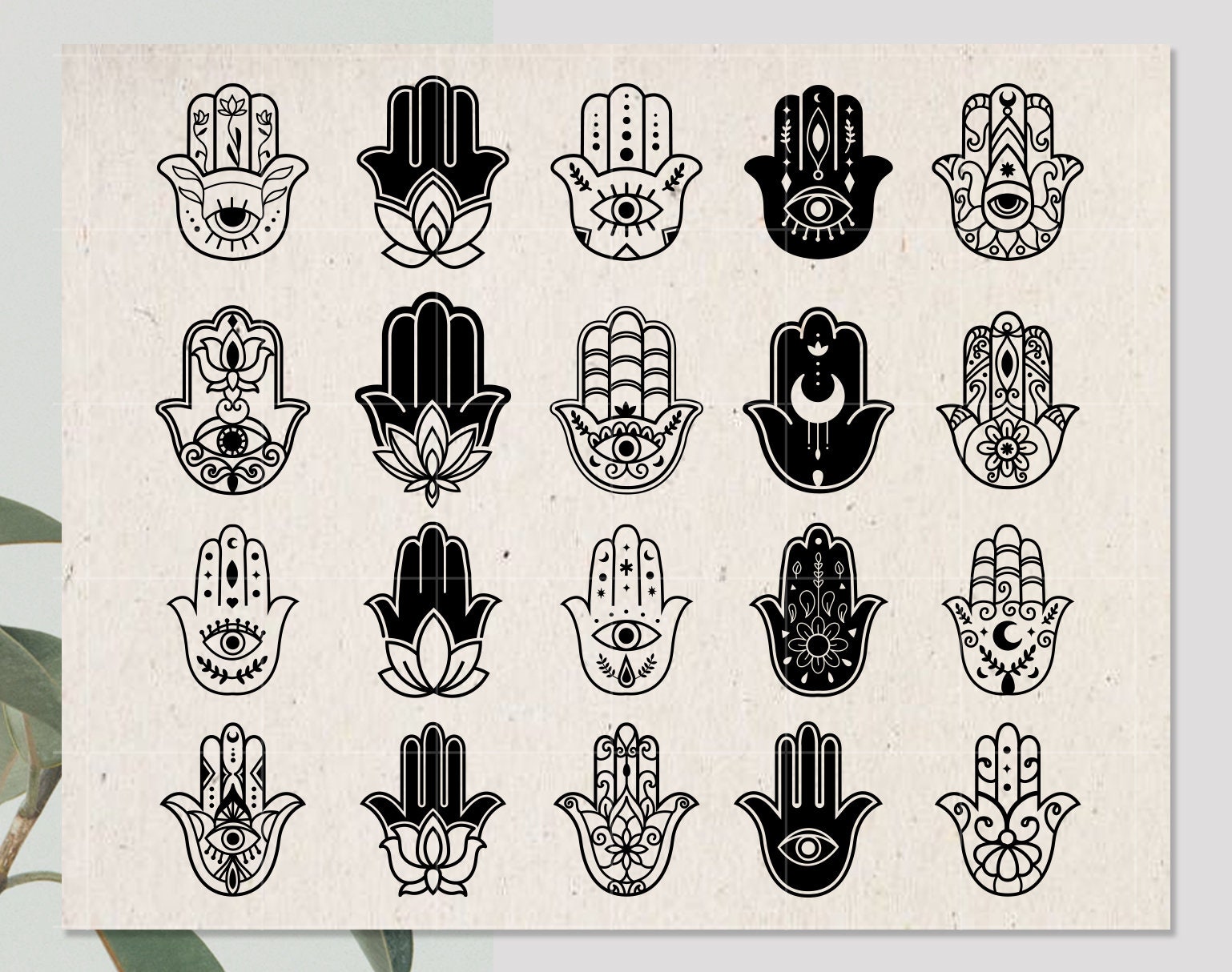 21 Hamsa Hand Illustrations Ai Eps PNG SVG and DXF - Etsy