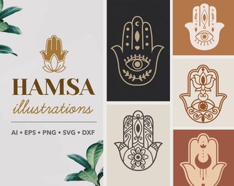 21 Hamsa Hand Illustrations | Ai, Eps, PNG, SVG, and DXF