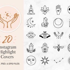 20 Magical Instagram Highlight Cover Icons | Social Media Icons | Story Cover