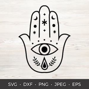 Hamsa Hand SVG Gold Gradient & Black Digital Cutting File - Etsy