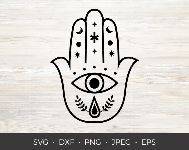 Download Hamsa Hand SVG Gold Gradient & Black Digital Cutting File ...