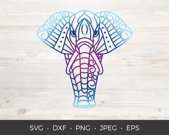 Download Elephant Mandala Svg Clip Art Gradient Black Digital Etsy