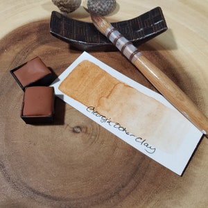 Handmade watercolor paint~ Georgia Ocher Clay Half Pan – Professional Quality - High Intense colors