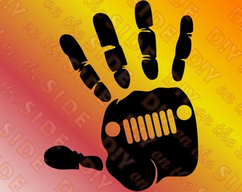 SVG Cut File Jeep wave Hand Instant Download