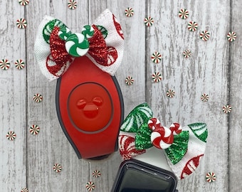 2&quot; Christmas Magic Band Bow / Christmas Mickey Band Bow / Christmas Mini Hair Bow