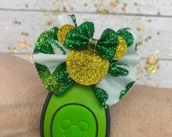 2" Mini Bow St.Patrick’s Day / Disney Magic Band Bow / Minnie Mouse Shamrock Mini Hair Bow