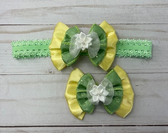 3" Tiana Disney Princess Baby Hair Bow The Princess and The Frog