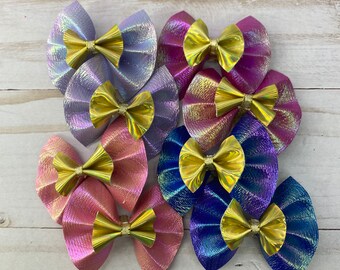 Holographic Mini Hair Bow