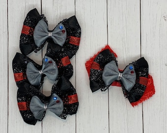 3" Darth Vader Star Wars Villain Hair Bow for Toddlers / Baby