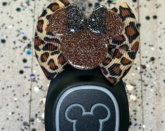 2" Mini Leopard Print Animal Kingdom Bow / Minnie Mouse Band Bow Disney / Mini Hair Bow