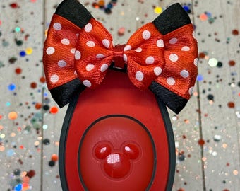 2" Red Minnie Mouse Magic Band Bow / Mini Hair Bow