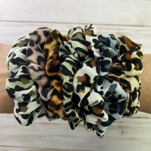 Leopard Print Fabric Hair Tie