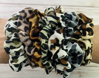 Leopard Print Fabric Hair Tie