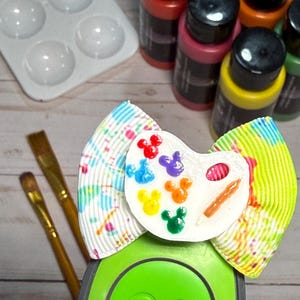 2" Mini Epcot Bow / Magic Band Bow / Festival of the Arts Band Bow / Mini Hair Bow