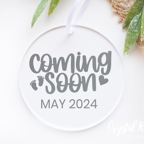 Personalized Coming Soon Christmas Ornament, Pregnancy Announcement Christmas Ornament, Coming Soon Ornament, 2023 Personalized Ornament