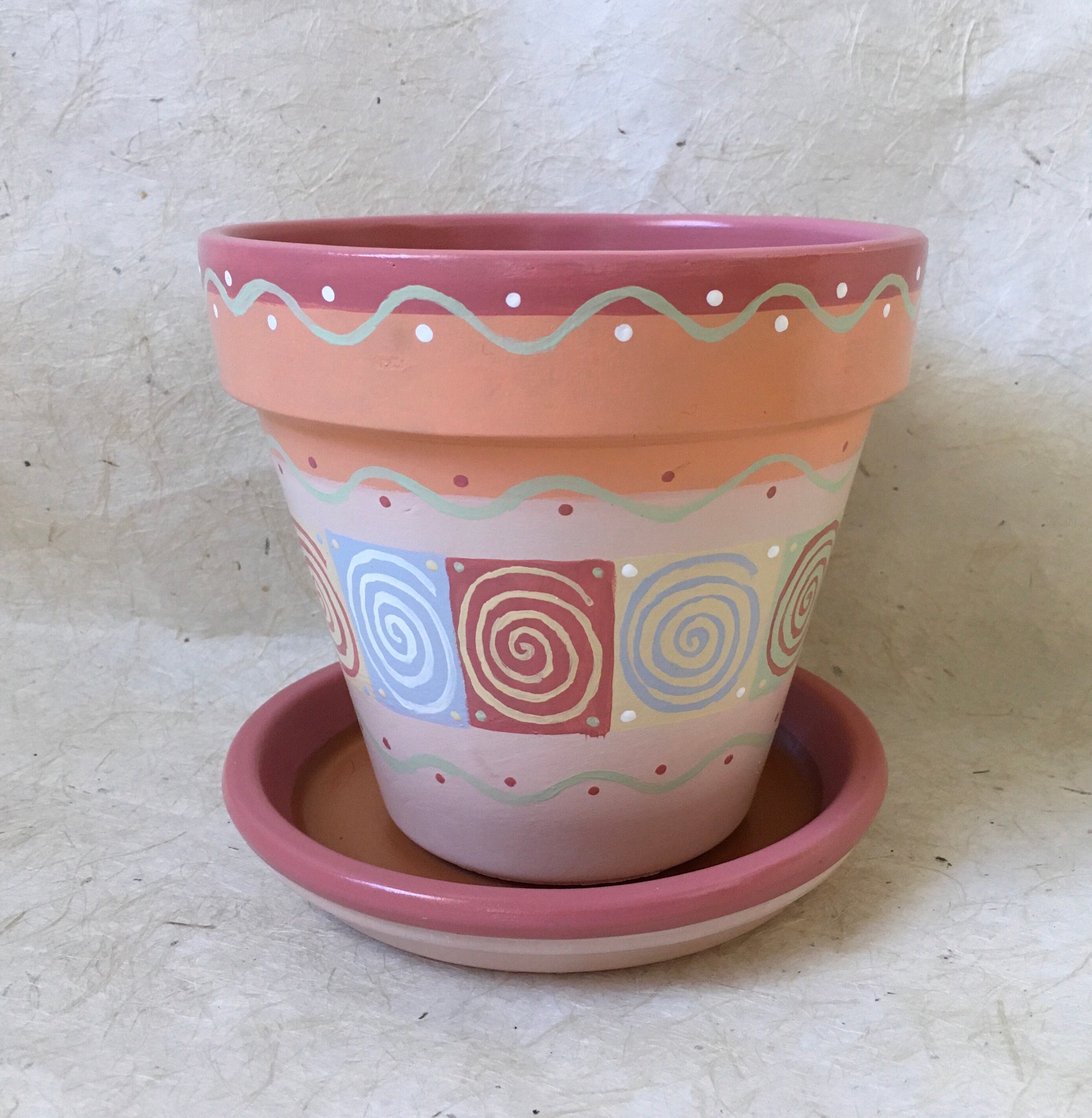 6 HandPainted Flower Pot Etsy