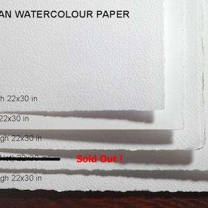 Carta per acquerelli Whatman (22 x 30 pollici) - set di 4 fogli diversi - Spedizione gratuita