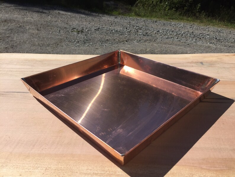 Small Copper Garden Tray Stackable Copper Plant Trays Etsy