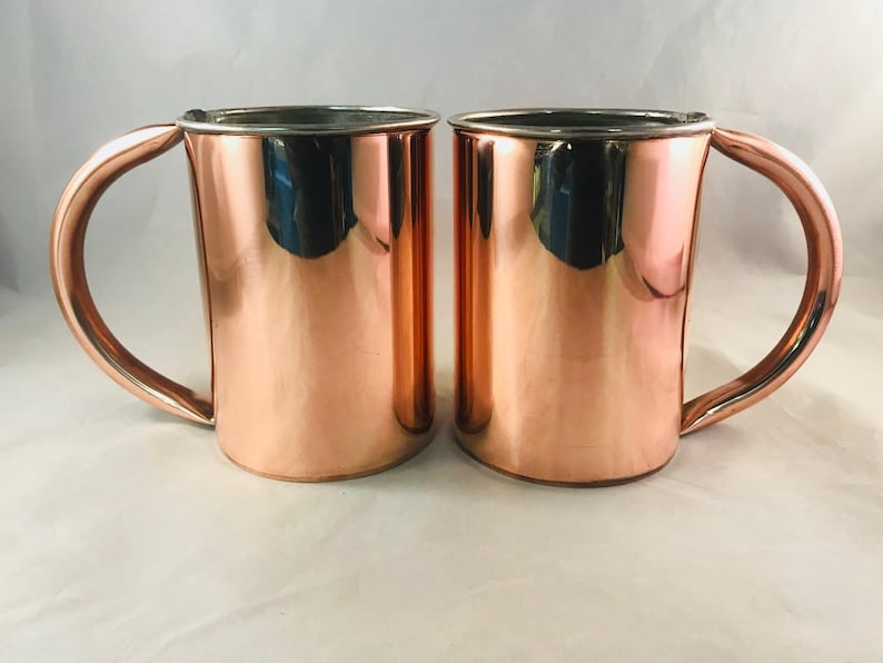The 20 oz. Copper Cup Set Set of 2 Copper Beer Mugs Copper Etsy