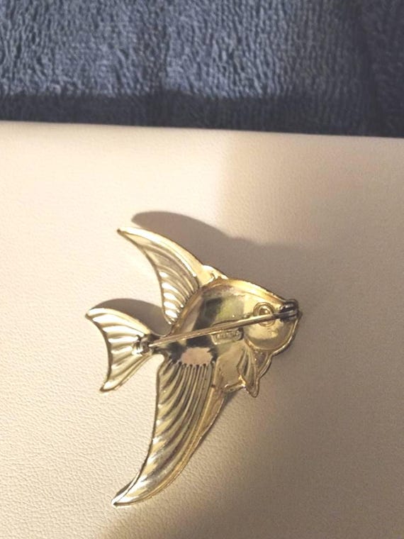 Solid Silver Angelfish Brooch - image 2