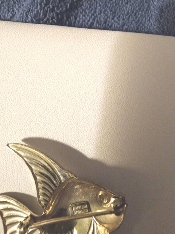 Solid Silver Angelfish Brooch - image 3