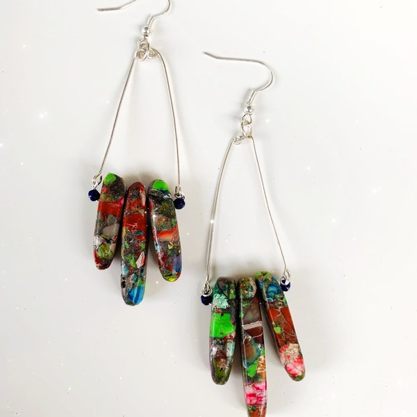 Boho Color Story Rock Earrings