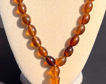 Antique Natural Amber Prayer Beads, Antique Rosary, Tesbih