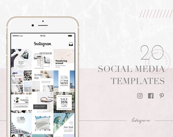20 pcs Social Media Kit for Online Marketing and Branding with Add-ons and 111 pcs Icon Set | Influencer, Instagrammer, Blogger, YouTuber
