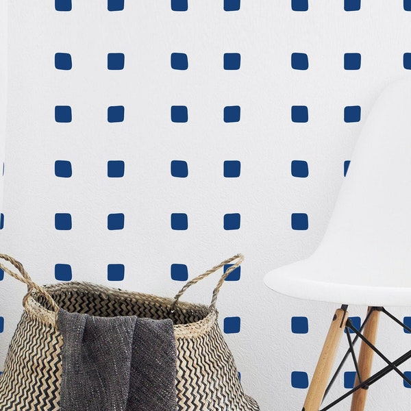 Square Grid Stencil Wall Stencil Etsy