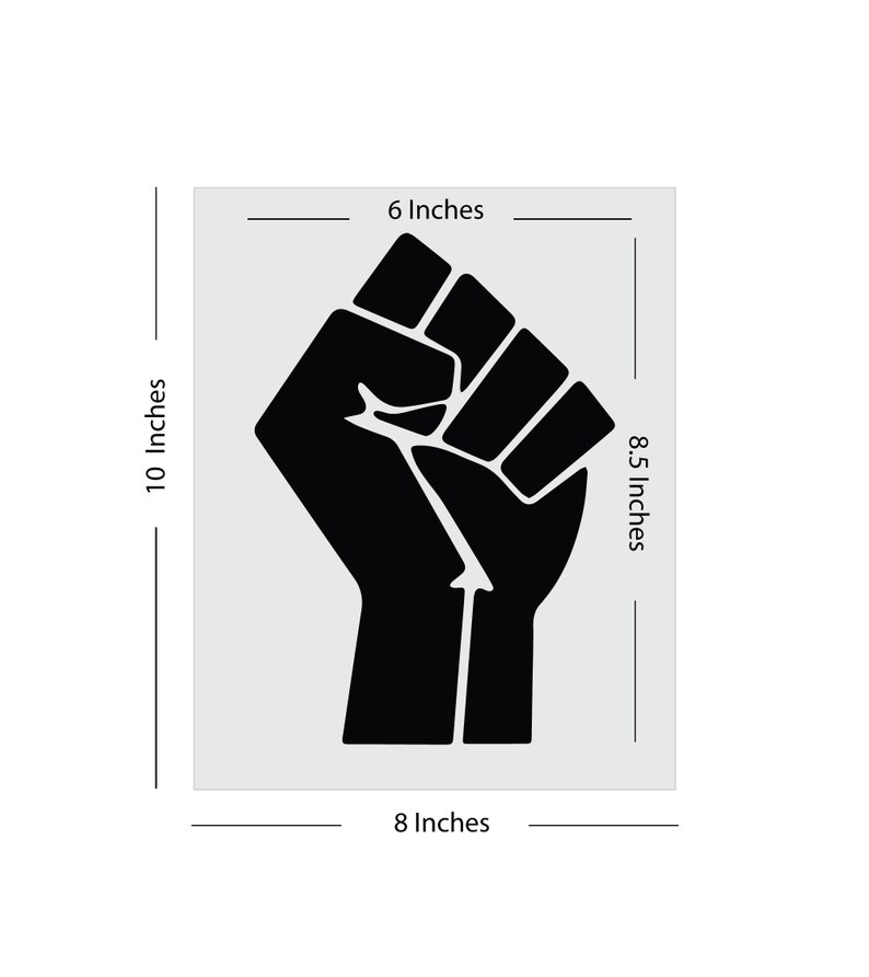 Fist Stencil Reusable stencils. Wall Stencil Raised Fist | Etsy