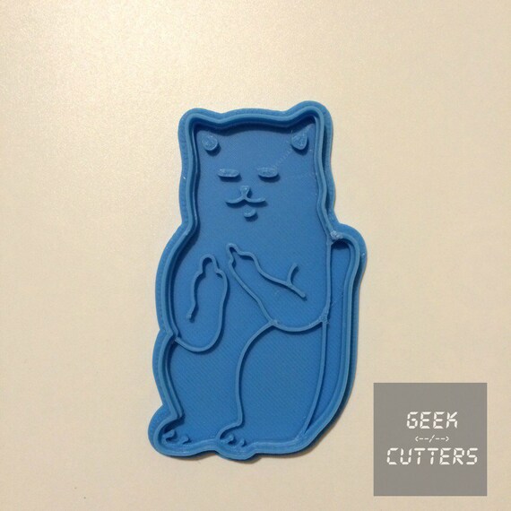Cat Middle Finger Cat Flip Bird Cookie Cutter - *Dishwasher safe option* - 3D Printed <-- Mature -->