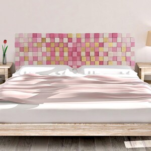 Wood headboard king size for contemporary decor, modern wood furniture for home decor, large wood wall decor for modern living area decor image 6