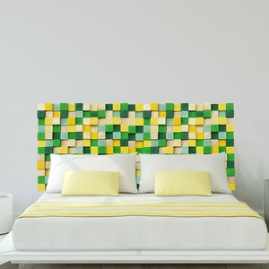 Original king headboard for modern room decor, wooden queen headboard for housewarming decor, wood wall art for commercial decor