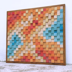 Wood panel wall art for modern wall decor
