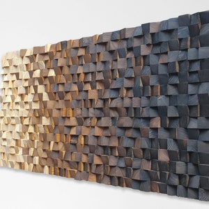 Holz Wand Dekor groß, Holz Wand Dekor modernes rustikales Stück, Holz Wand Mosaik für Wohnzimmer Dekor, Holz Wand Kunst, Holz Wand Dekor Bild 4