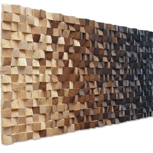 Holz Wand Dekor groß, Holz Wand Dekor modernes rustikales Stück, Holz Wand Mosaik für Wohnzimmer Dekor, Holz Wand Kunst, Holz Wand Dekor Bild 1