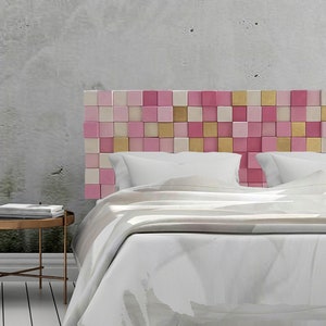 Wood headboard king size for contemporary decor, modern wood furniture for home decor, large wood wall decor for modern living area decor